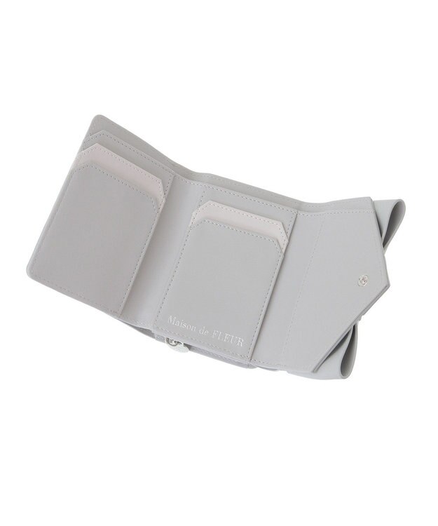 Maison de FLEUR ベルトリボンミニウォレット Sax