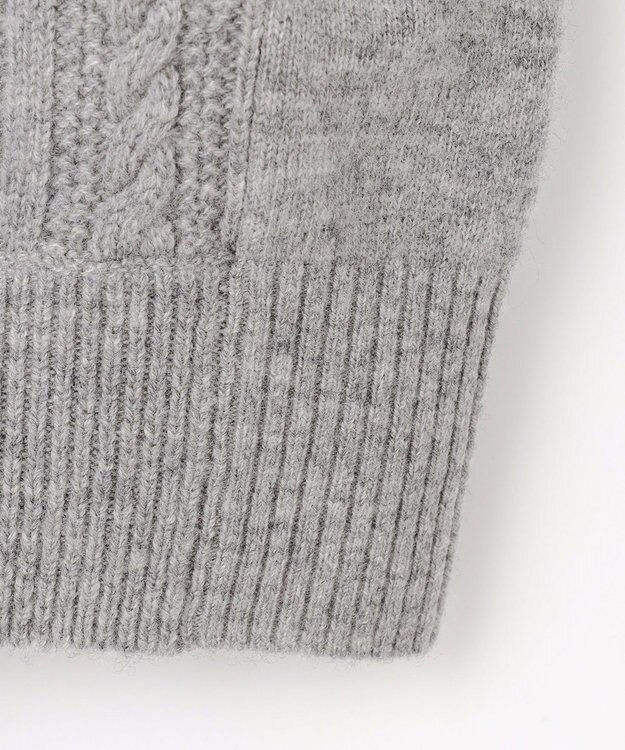 JOSEPH ABBOUD 【洗える・カシミヤブレンド】カシミヤブレンド ハイネック ジップ  カーディガン ライトグレー系