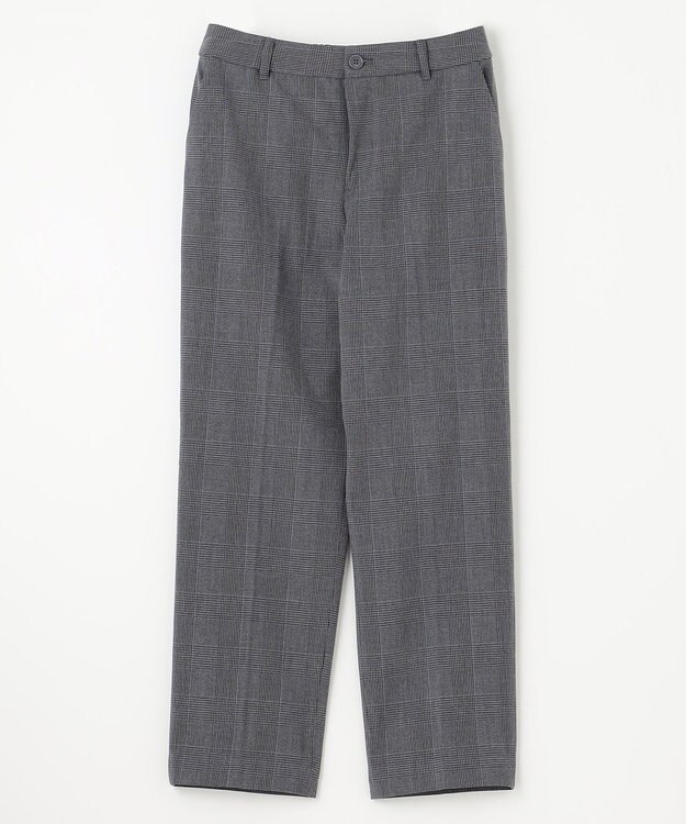 ANY 【ウエストゴム/リントラク加工/裏起毛/ストレッチ】シークレットウォーム　テーパードパンツ チャコールチェック