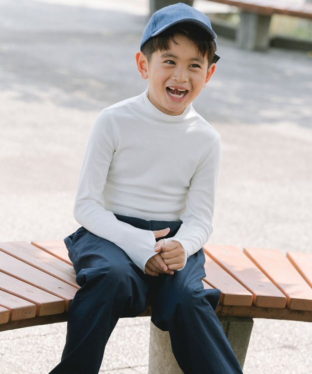 #Newans 【KIDS】【ANSWER for 男の子ママ】リラクシータートルネックカットソー ホワイト系