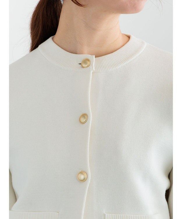 Te chichi ミラノリブポケットクルーカーディガン オフホワイト