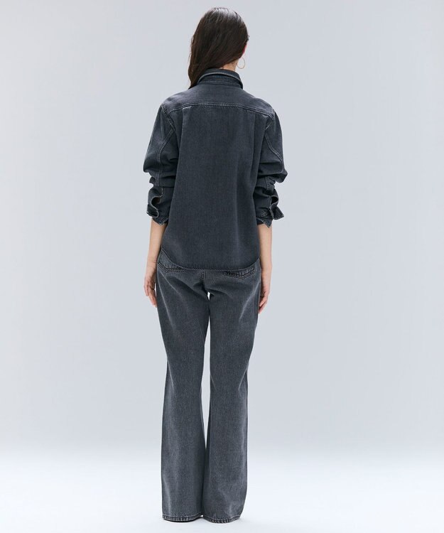 BEIGE， 【洗える・BAILA 11月号掲載】MARKEL / ボウタイ付きシャツカラーデニムシャツ Slate