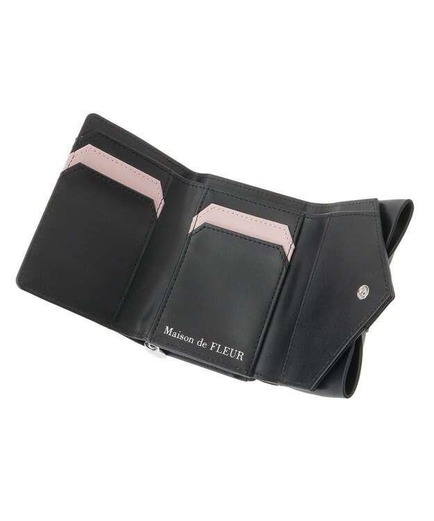 Maison de FLEUR ベルトリボンミニウォレット Black