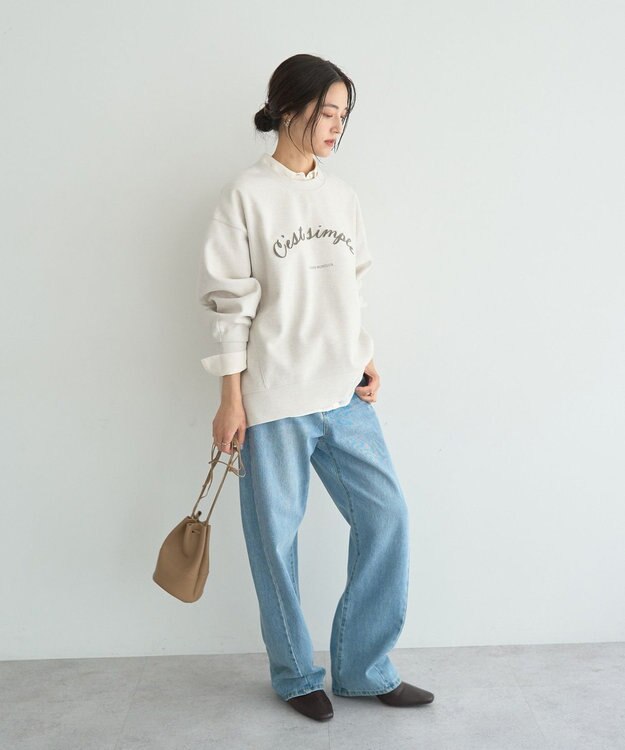 YECCA VECCA 起毛ロゴプルオーバー Ivory