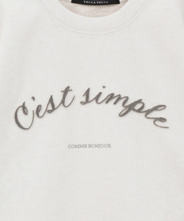 YECCA VECCA 起毛ロゴプルオーバー Ivory