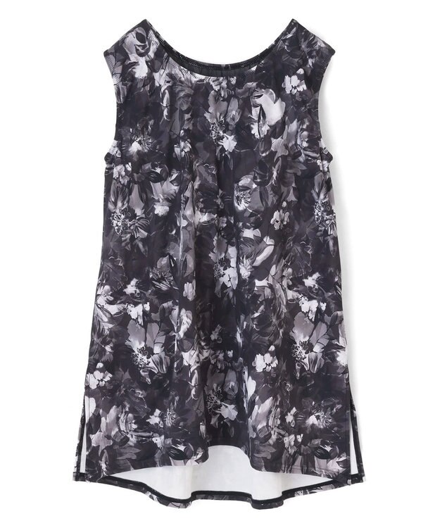 San-ai Resort（三愛水着楽園） 【水陸両用】　プリントカップ付きトップス　M・L　【Reir（レイール）】 ブラック