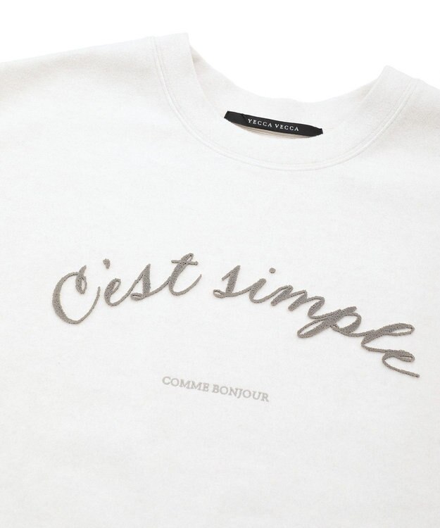 YECCA VECCA 起毛ロゴプルオーバー Ivory