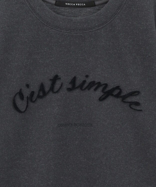 YECCA VECCA 起毛ロゴプルオーバー Charcoal Gray