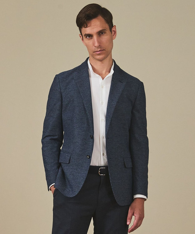 GOTAIRIKU カーディガンジャケット秋冬版【洗える/シワになりにくい/ストレッチ】リンクス BIZ ジャケット ダルブルー系8