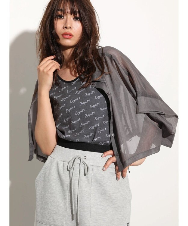 Green Parks ＥＧＯＩＳＴ　ロゴタンクトップ Charcoal Gray