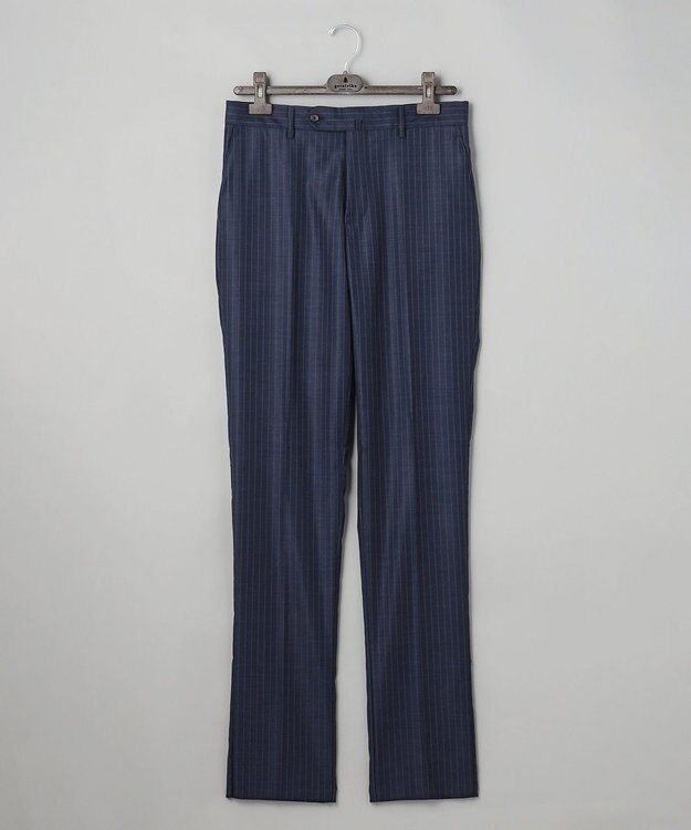 GOTAIRIKU 【Loro Piana Fabric】365 通年 3ピーススーツ(ネイビーストライプ) ダルブルー×ストライプ