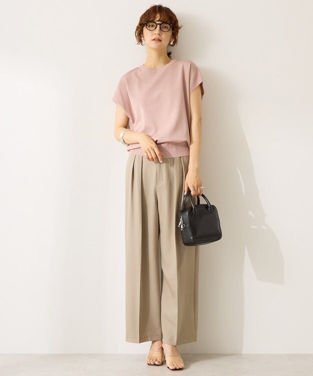 AMERICAN HOLIC 【接触冷感】ラメフレンチスリーブニットプルオーバー Pink