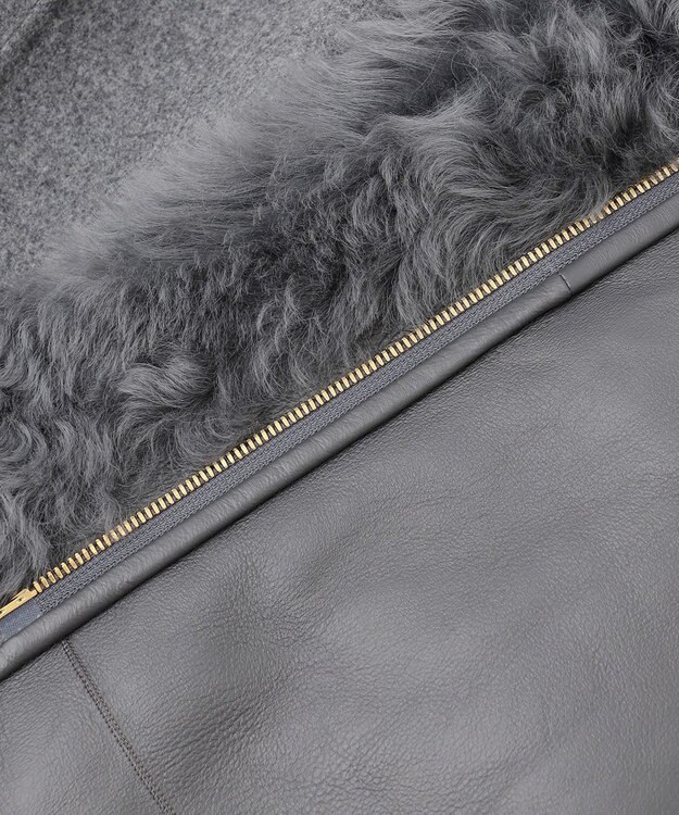 BEIGE， DANDEL / ミドル丈ムートンコート Md Gray