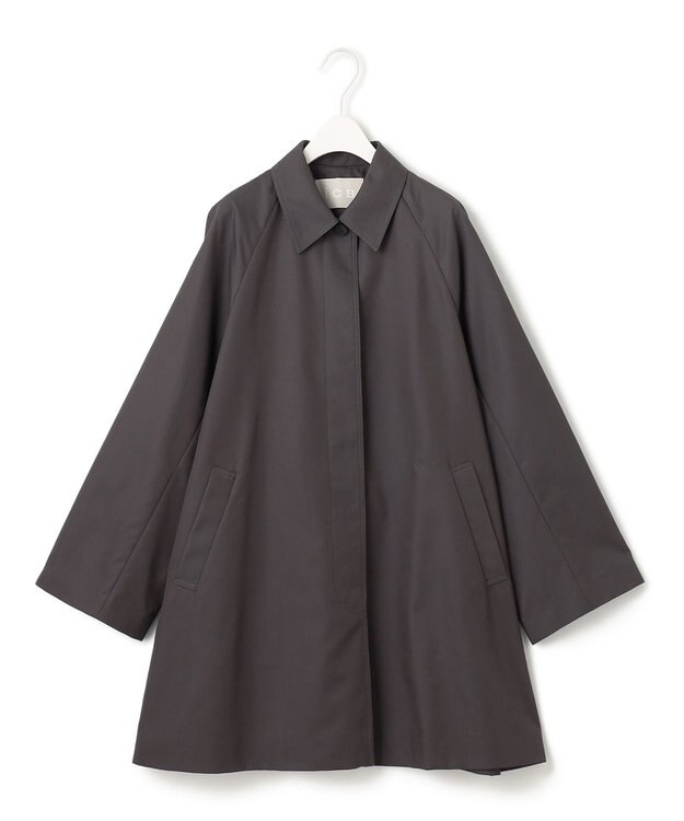 ICB 【撥水加工】ＴＣシャンブレーツイル ステンカラーコート チャコール系