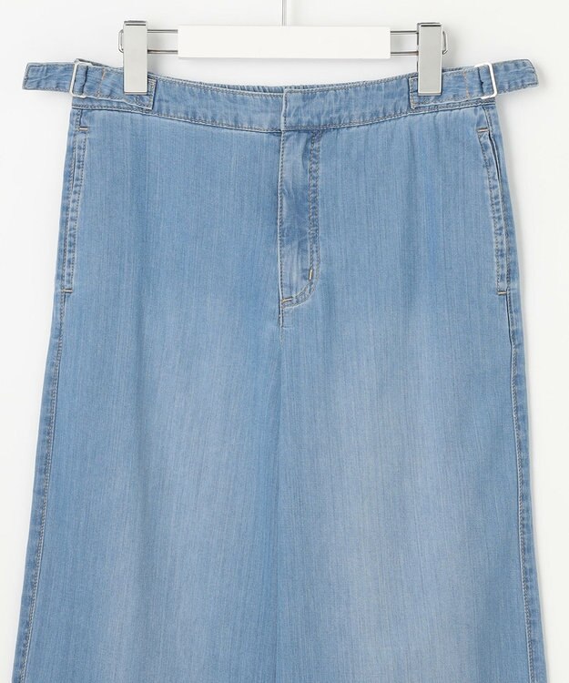 J.PRESS LADIES 【洗える】5ozバージラコンパクト デニム セミワイドパンツ ユーズド系