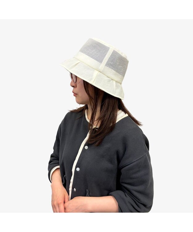 林八百吉商店 un chapeau　フリルハット アイボリー