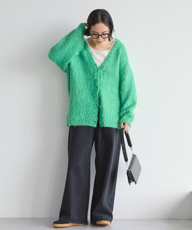 AMERICAN HOLIC カールシャギーカーディガン Green