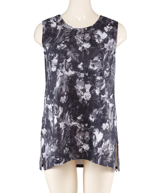 San-ai Resort（三愛水着楽園） 【水陸両用】　プリントカップ付きトップス　M・L　【Reir（レイール）】 ブラック