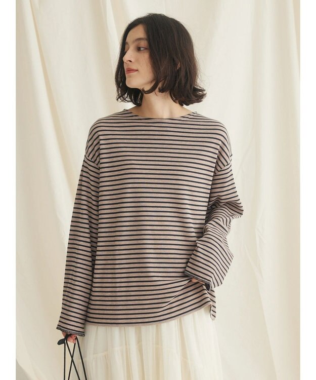 CRAFT STANDARD BOUTIQUE ボーダーワッフルプルオーバー Beige