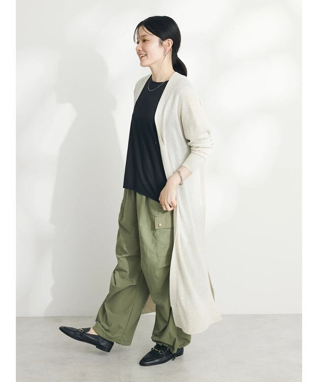 CRAFT STANDARD BOUTIQUE 裾スリットロングニットカーディガン Oatmeal