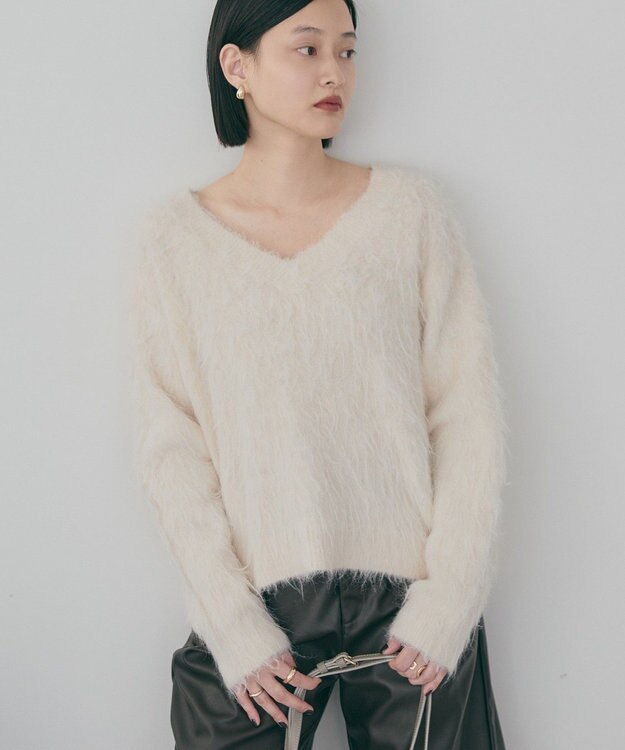 AMERICAN HOLIC 起毛シャギールーズニットプルオーバー Ivory