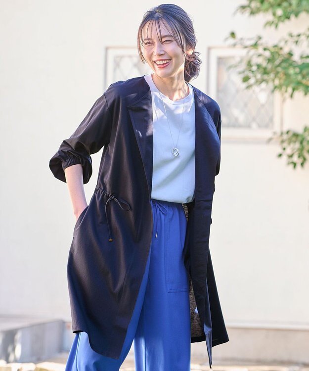 ANY 【UVケア・接触冷感・洗濯機可】ドロストピケ カーディガン ネイビー