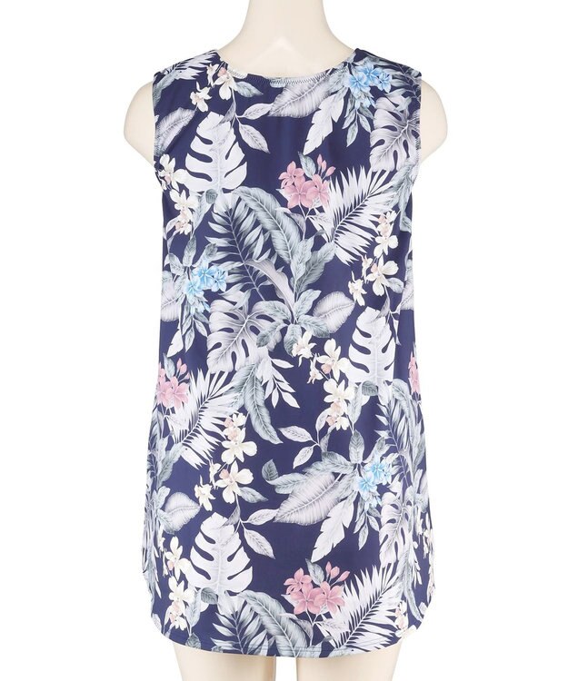 San-ai Resort（三愛水着楽園） 【水陸両用】　プリントカップ付きトップス　M・L　【Reir（レイール）】 ネイビー