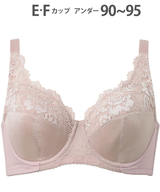 Wing ブラジャー バストをしっかり包みこむ 背中の段差を軽減 綿混(カップ肌側) フルカップブラ KB2115 ウイング／ワコール ピーチ