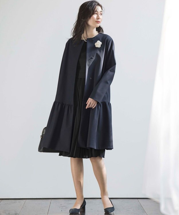 組曲 L 【KUMIKYOKU NAVY】ジャージーコンビプリーツ ワンピース ブラック系