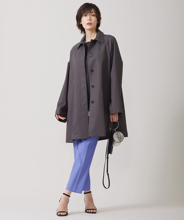 ICB L 【洗える】 ペーパーブレンドシャインニット プルオーバー チャコール系