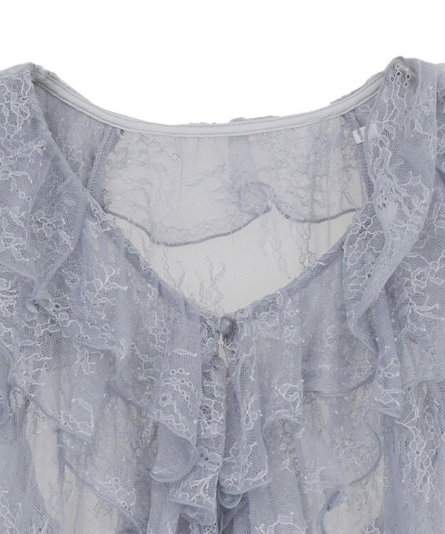 earth music&ecology ＳＥＴ２点ラッフルレースブラウス＋キャミソール Grayish Blue