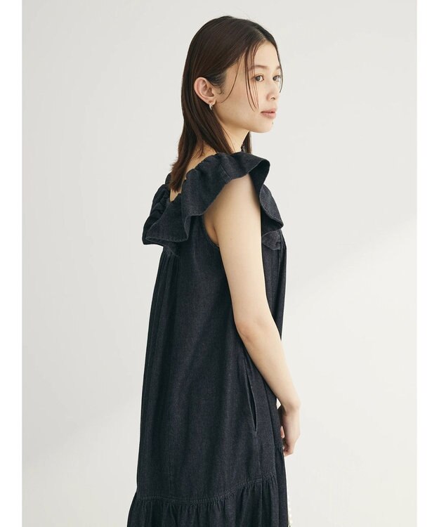 Green Parks ■ＥＳＣＡＲ　デニムピンタックワンピース Black