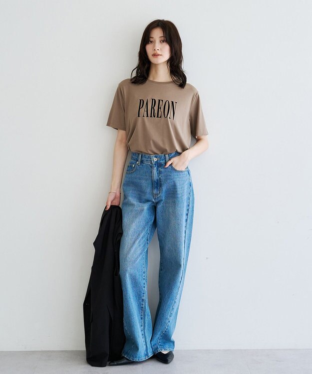 YECCA VECCA フロッキーロゴTee Dark Beige