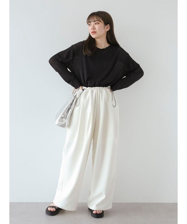 Green Parks ・ＥＬＥＮＣＡＲＥ　ＤＵＥ　ウエストドロストパンツ Off White