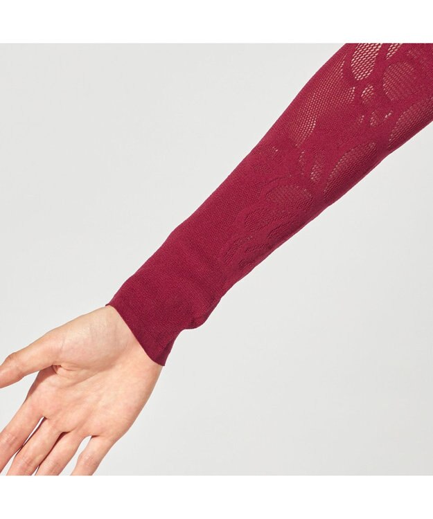 Chacott 【ノーソーイングニット】シアーローズニットトップ ワインレッド