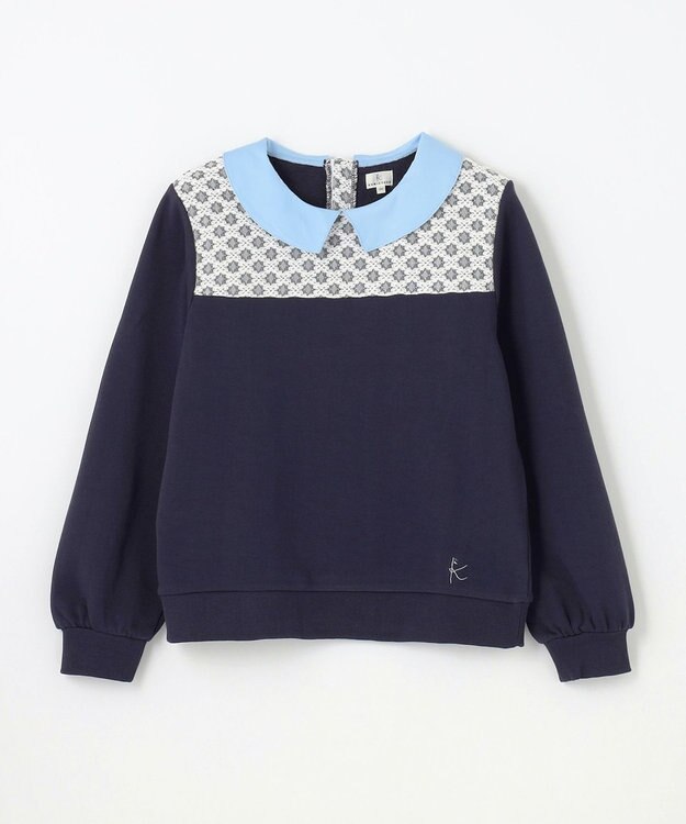 組曲 KIDS 【150-160㎝】レース トレーナー ネイビー系