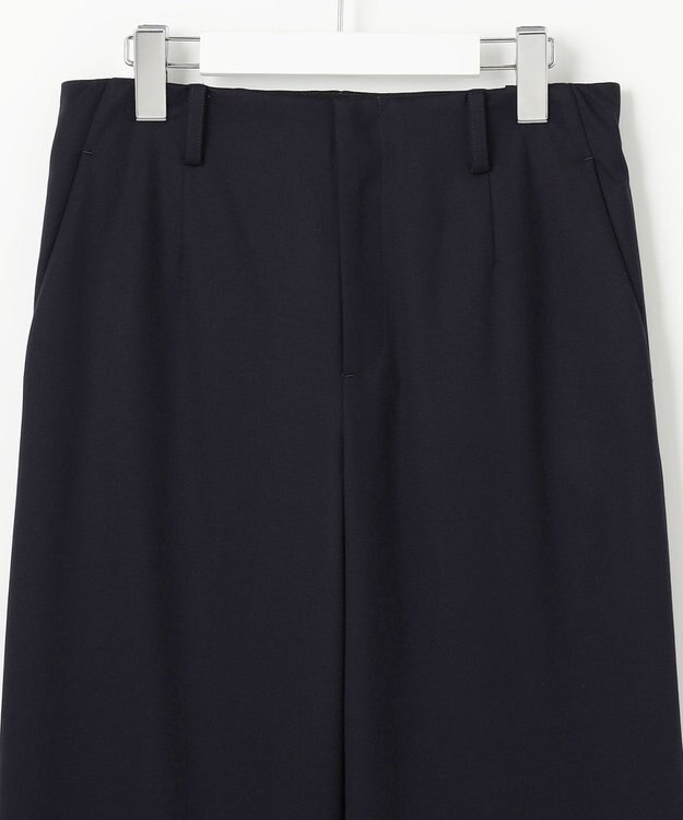 J.PRESS LADIES S 【セットアップ対応・洗える・抗菌防臭】T/Cポンチ セミワイド パンツ ネイビー系