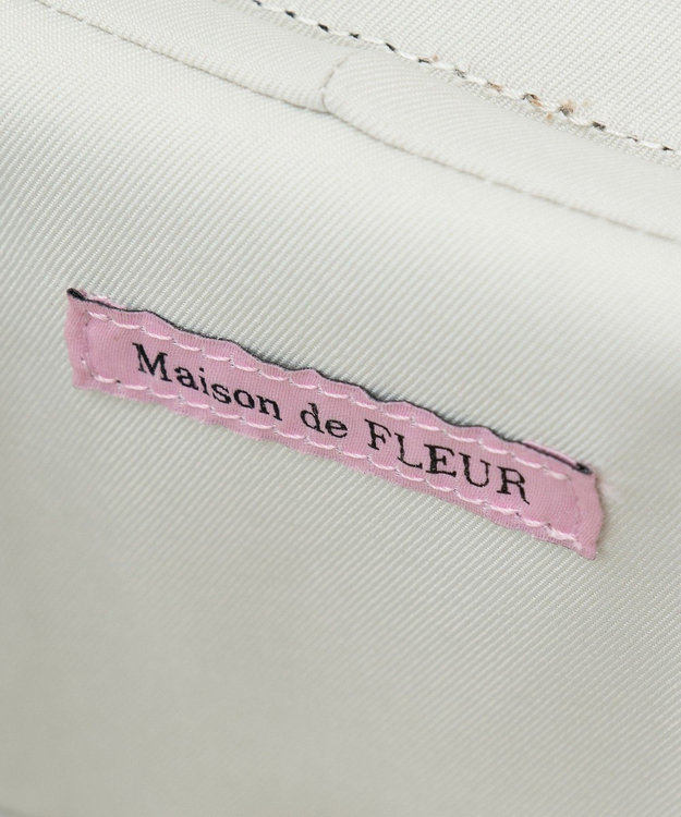Maison de FLEUR EC限定リボンキルティングキューブバッグ Grayish Blue