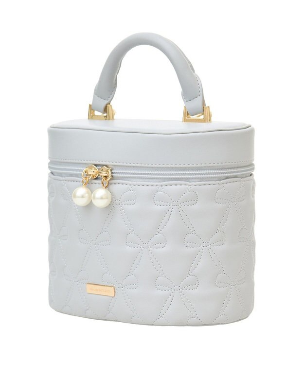 Maison de FLEUR EC限定リボンキルティングキューブバッグ Grayish Blue