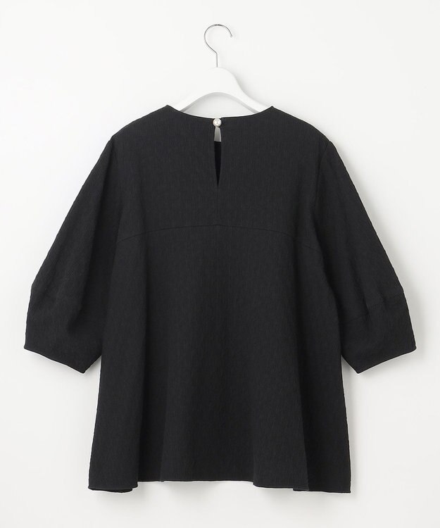 UNFILO 【洗える/シワになりにくい】フクレジャガードブラウス ブラック