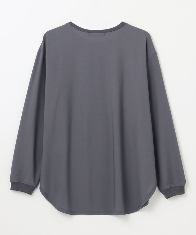 ANY ジョーゼットロゴプリントTシャツ チャコール