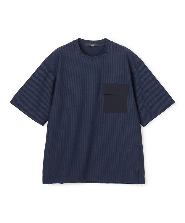 JOSEPH HOMME 【新素材】リップルテックジャージー    クルーネックカットソー ネイビー系