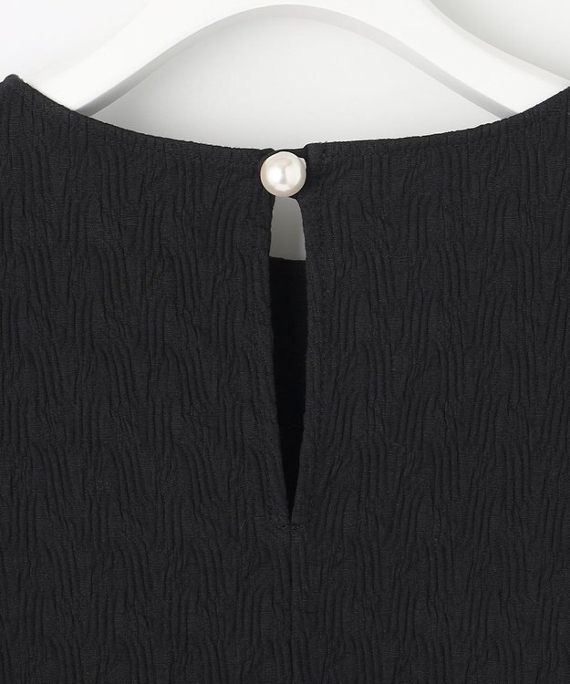 UNFILO 【洗える/シワになりにくい】フクレジャガードブラウス ブラック