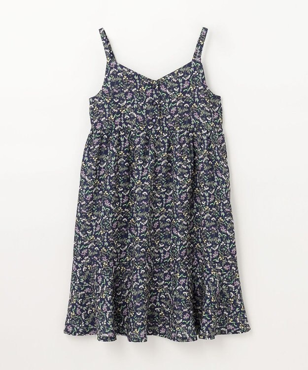 ANY KIDS フラワープリント キャミ ワンピース ネイビー系