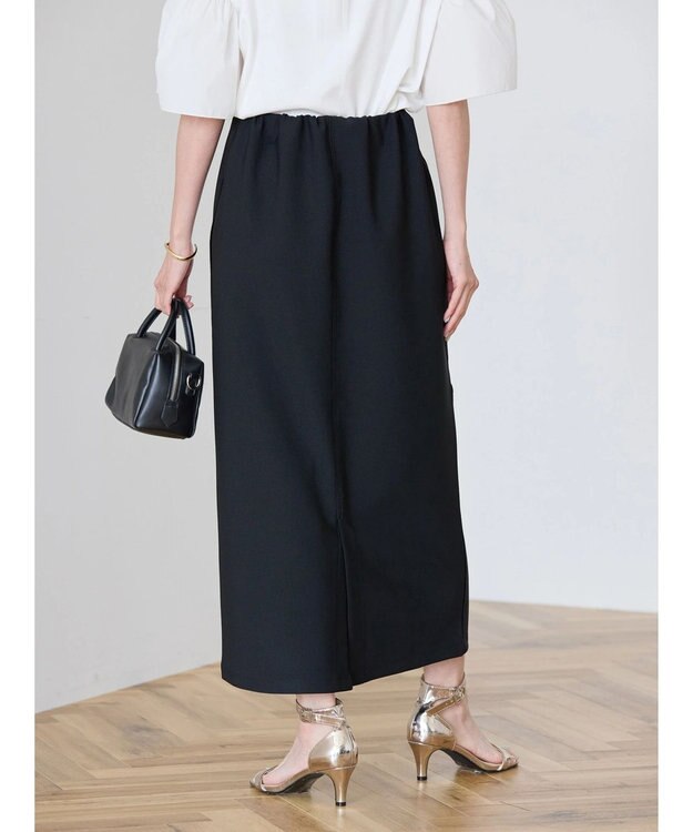 AMERICAN HOLIC クレープジョーゼットタイトスカート Black