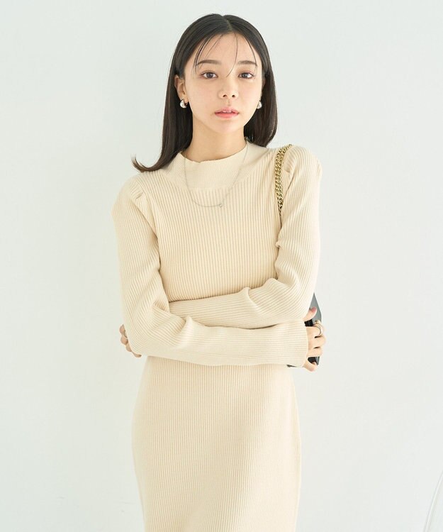 earth music&ecology ニットミニワンピース Ivory