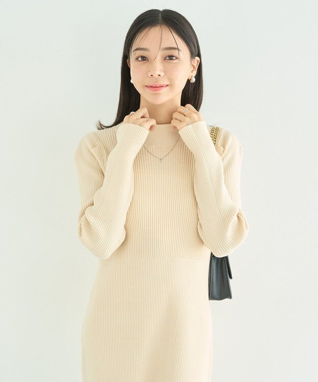 earth music&ecology ニットミニワンピース Ivory