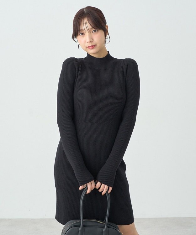 earth music&ecology ニットミニワンピース Black