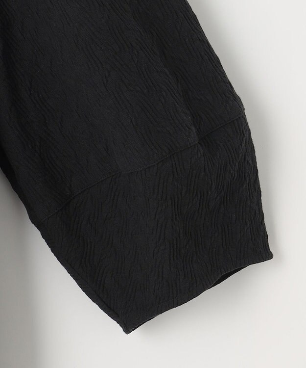 UNFILO 【洗える/シワになりにくい】フクレジャガードブラウス ブラック