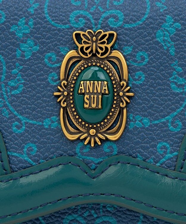 ANNA SUI リーブル 口金二つ折り財布 ネイビー